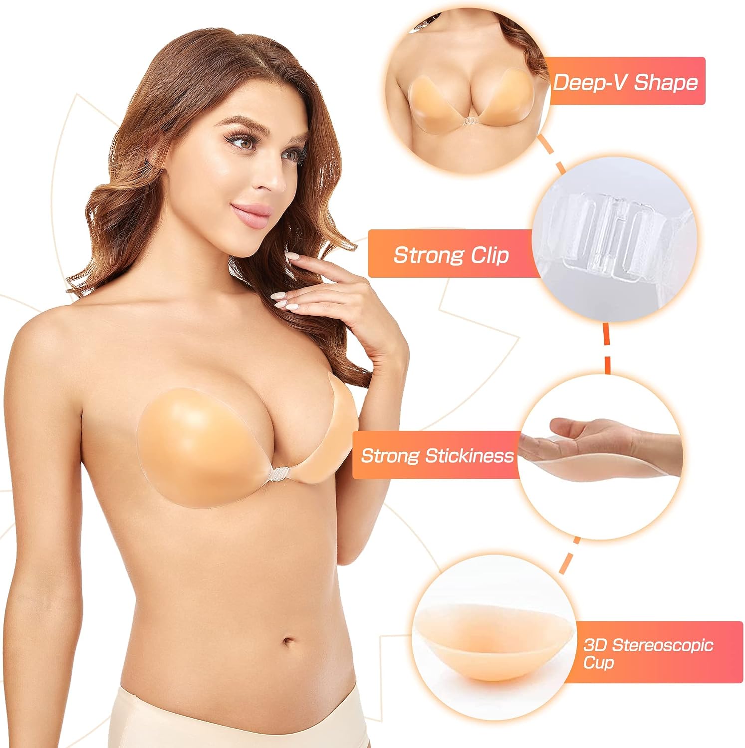 Push-Up-BH ohne Bügel aus fest – Silicone Bra Adhesive Bewertung und Preis